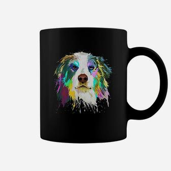 Splash Art Australian Shepherd Dog Aussie Coffee Mug - Seseable