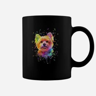 Splash Art Yorkie Dog Lover Gift Men Women Yorkshire Coffee Mug - Seseable