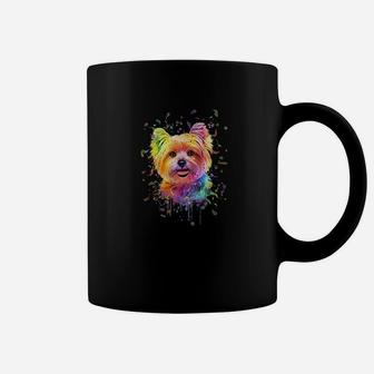 Splash Art Yorkie Dog Lover Gift Men Women Yorkshire Terrier Coffee Mug - Seseable
