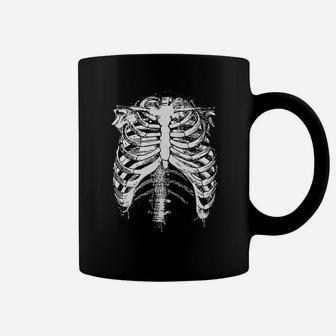 Splattered Rib Cage Cool Skeleton Costume Halloween Coffee Mug - Seseable