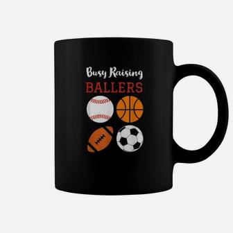Sports Mom Busy Raising Ballers Coffee Mug - Seseable