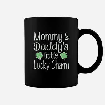 St Patricks Day Clothes Clover Tattoo Mommy And Daddys Lucky Charm Coffee Mug - Seseable