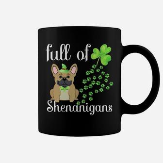 St Patricks Day French Bulldog Dog Shamrocks Green Paw Coffee Mug - Seseable