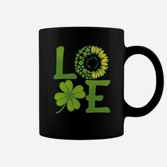 St Patricks Day Love Sunflower Lucky Leaf Coffee Mug - Seseable