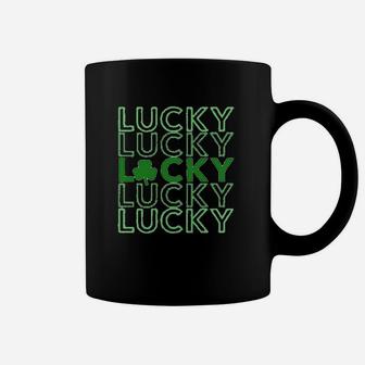 St Patricks Day Lucky Pattern Lucky Saying Coffee Mug - Seseable