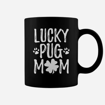 St Patricks Day Lucky Pug Mom Coffee Mug - Seseable
