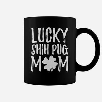St Patricks Day Lucky Shih Pug Mom Coffee Mug - Seseable