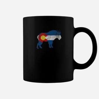 State Flag Of Colorado Vintage Mountain Goat Design Coffee Mug - Seseable