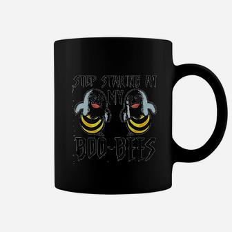 Stop Staring At My Boo Bees Funny Halloween Coffee Mug - Seseable