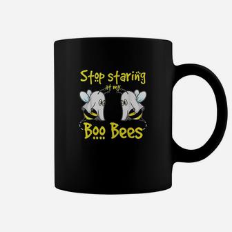 Stop Staring At My Boo Bees Funny Halloween Matching Couple Coffee Mug - Seseable