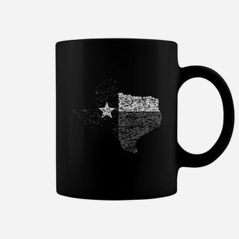 Strange Cargo Texas State Flag Outline Black And Grey Coffee Mug - Seseable