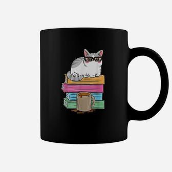 Student Teacher Cat Reading Coffee Kitty Coffee Mug - Seseable