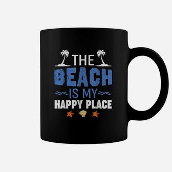 Summer Vacations Outfit The Beach Is My Happy Place Coffee Mug - Seseable