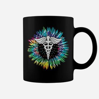 Sunflowe Hippie Peace Sign Tie Dye Color Coffee Mug - Seseable