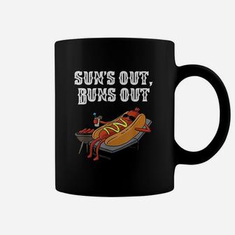 Suns Out Hot Dog Buns Out Funny Sausage Bbq Food Lover Gift Coffee Mug - Seseable