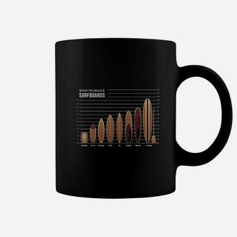 Surfboards Size And Type Chart Surfer Surfing Coffee Mug - Seseable