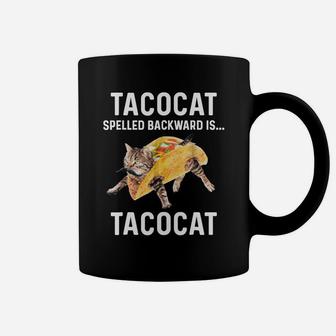 Tacocat Spelled Backward Is Tacocat Love Cat And Taco Coffee Mug - Seseable