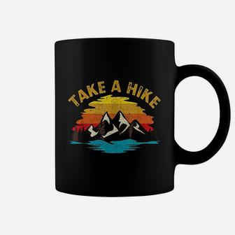Take A Hike Outdoor Sunset Vintage Style Mountains Nature Coffee Mug - Seseable