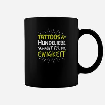 Tattoos & Hunde Liebe Tassen Schwarz, Ewigkeitsmotiv für Tierfreunde - Seseable