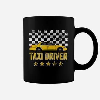 Taxi Cab Driver Vintage Checker Gift Coffee Mug - Seseable