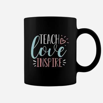 Teach Love Inspire Quote Cute Teacher Appreciation Gift Coffee Mug - Seseable