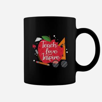 Teach, Love, Inspire Teacher Motivational Appreciation Gift Coffee Mug - Seseable