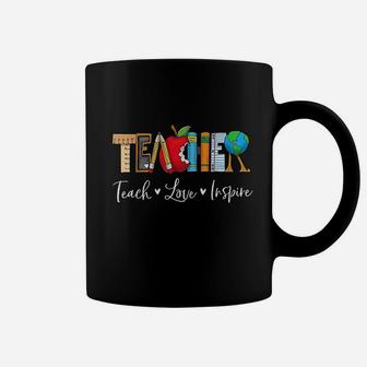 Teach Love Inspire Teacher Teaching Appreciation Day Week Coffee Mug - Seseable
