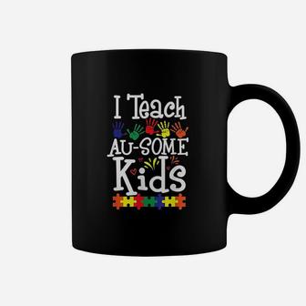 Teacher Puzzle Piece Students Autistic Teach Coffee Mug - Seseable
