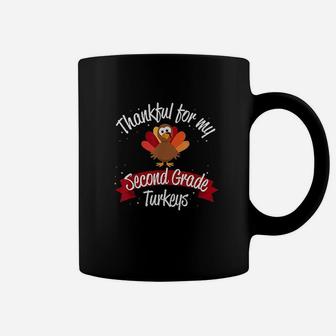 Teacher Thanksgiving Thankful For Second Grade Turkeys Coffee Mug - Seseable