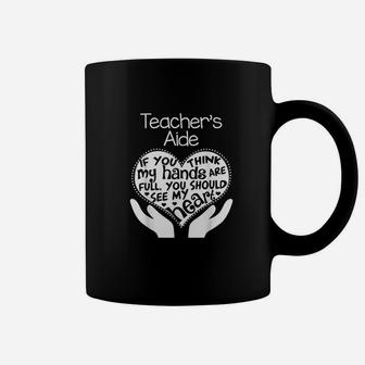 Teachers Aide Heart Hands School Team Group Gift Coffee Mug - Seseable