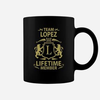 Team Lopez Lifetime Member Family Personalized Last Name Tee Coffee Mug - Seseable