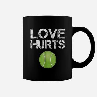 Tennis Player Gifts Love Hurts Funny Tennis Ball Coffee Mug - Seseable