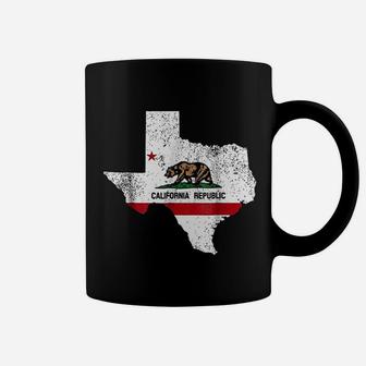 Texas California Flag California Transplant Coffee Mug - Seseable