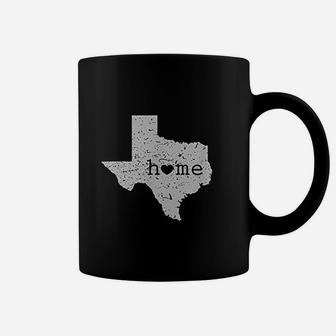 Texas Home Is Where The Heart Is Distressed Map Coffee Mug - Seseable