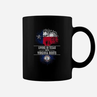 Texas Home Virginia Roots State Tree Flag Love Gift Coffee Mug - Seseable