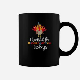 Thankful For Kindergarten Turkeys Thanksgiving Teacher Coffee Mug - Seseable