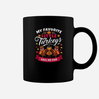 Thanksgiving Dad Gift Little Turkeys Coffee Mug - Seseable