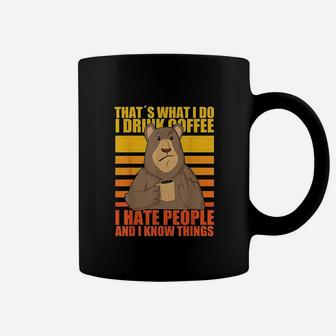 That's What I Do I Drink Coffee I Hate People Funny Vintage Coffee Mug - Seseable