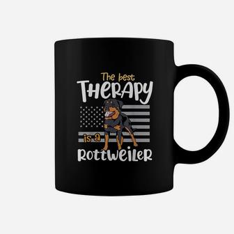 The Best Therapy Rottweiler Rottie Dog Mom Dad Funny Gift Coffee Mug - Seseable
