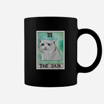 The Sad Cat Tarot Card Funny Meme Coffee Mug - Seseable