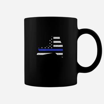 Thin Blue Line New York Police Flag Memorial Day Cop Coffee Mug | Seseable CA