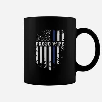 Thin Blue Line Proud Wife Police Family Coffee Mug - Seseable