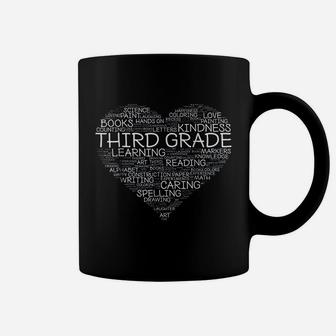 Third Grade Word Heart 3rd Grade Student Teacher Coffee Mug - Seseable