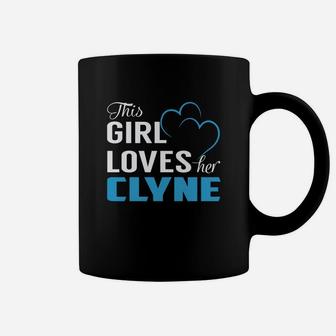 This Girl Loves Her Clyne Name Shirts Coffee Mug - Seseable
