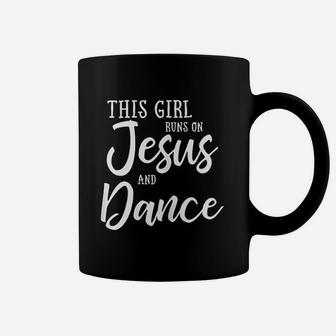 This Girl Runs On Jesus And Dance Christian Gift Coffee Mug - Seseable