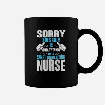 This Guy Is Taken By A Nurse Husband Coffee Mug - Seseable