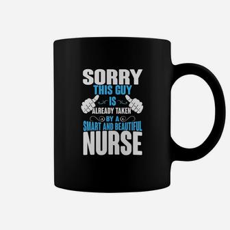 This Guy Is Taken By A Nurse ,nursing S, Husband Coffee Mug - Seseable