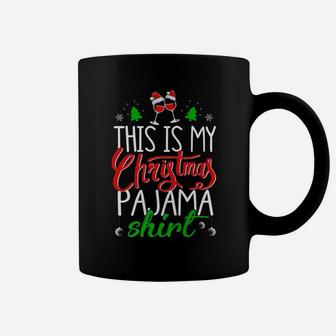This Is My Christmas Pajama Wine Funny Wine Lover Xmas Coffee Mug - Seseable