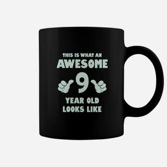 This Is What An Awesome 9 Year Old Looks Like Youth Kids Coffee Mug - Seseable