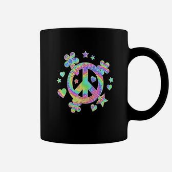 Tie Dye Peace Sign Cute Love Colorful Tye Dye Hippie Flowers Coffee Mug - Seseable